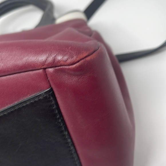 Kate Spade Black White Maroon Tote Convertible Satchel - Picture 8 of 17